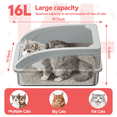 thumbnail image 4 of Stainless Steel Cat Litter Box,YUWENUS High Sided Cat Litter Box Metal Litter Pan with Lid Large Litter Box with Scoop, Dark Gray, 4 of 7