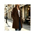 thumbnail image 6 of Zynoxe Womens Jackets With Side Pockets Classic Notched Lapel Button Winter Jackets for Women Relaxed Mid‑Length Long Sleeve Coat Versatile Solid Color Casual Overcoat L, 6 of 7
