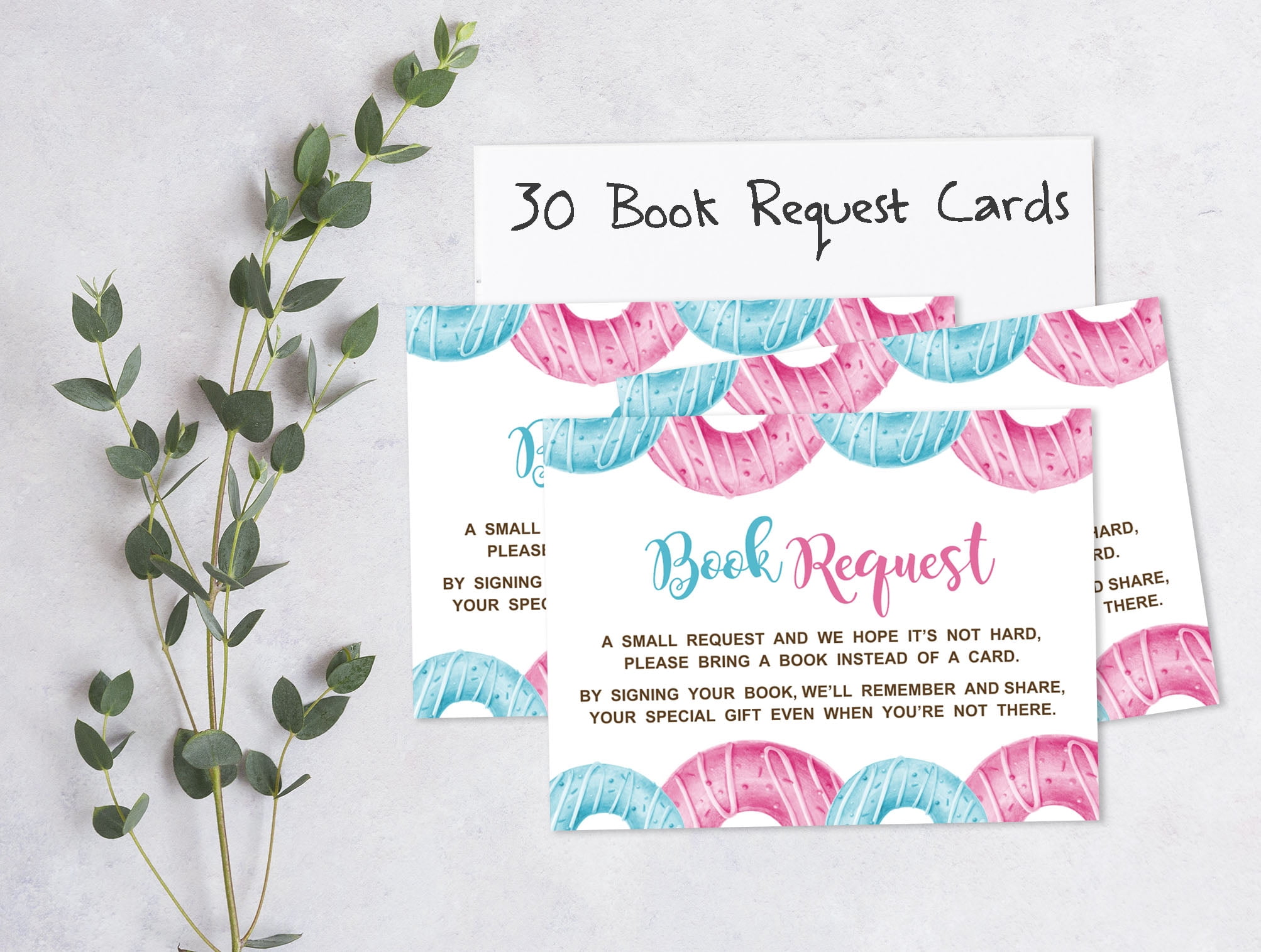 Inkdotpot Set Of 30Donuts Baby Shower Invitations-Diaper Raffle Tickets And Baby Shower Book Request Cards He Or She Gender Reveal Invites Its A Boy Its A Girl
