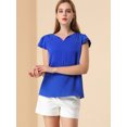 thumbnail image 3 of INSPIRE CHIC Camiseta Manga Tulipán Cuello En V Básico Para Mujer Azul M, 3 of 6