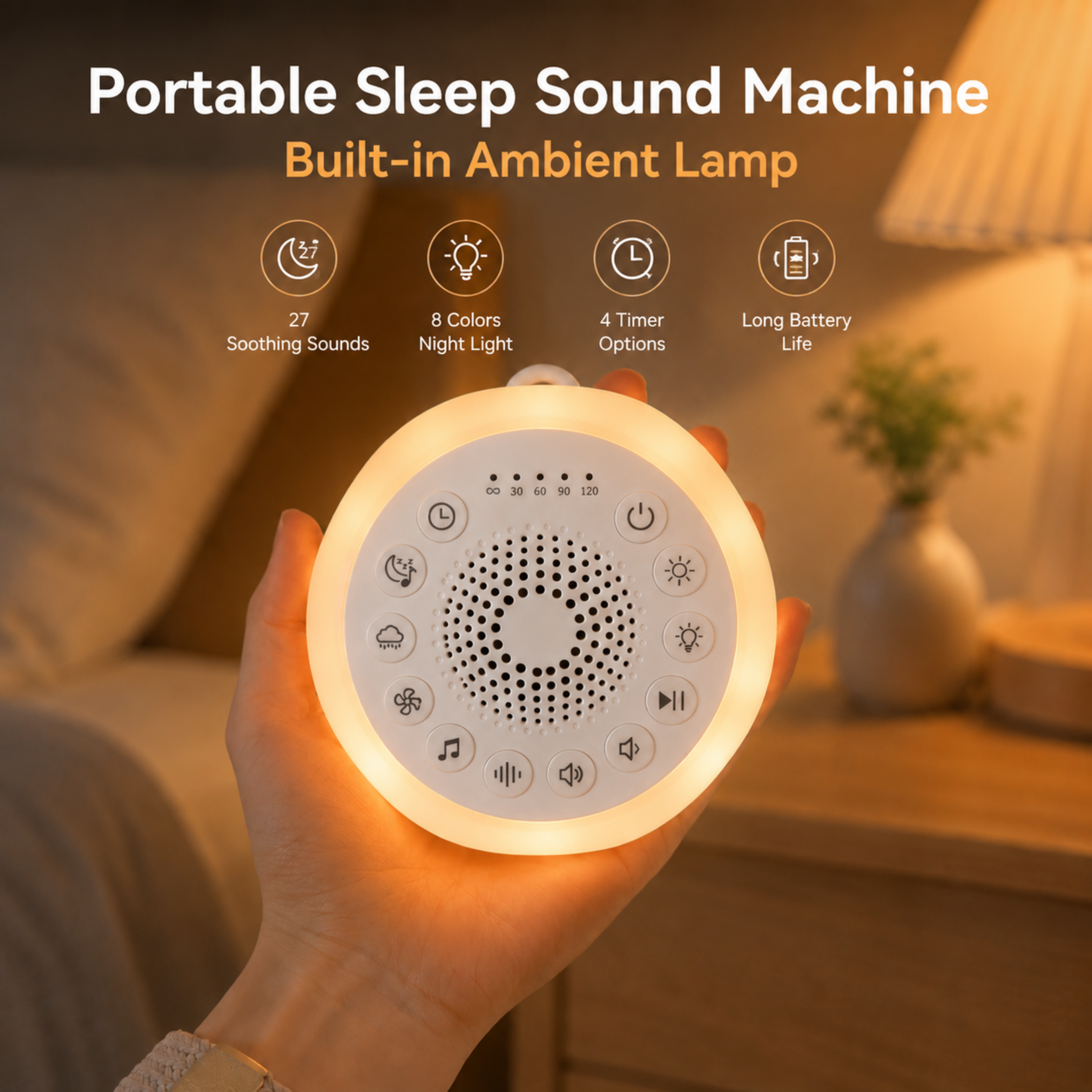 Radsen White Noise Machine with Night Light & 27 Sounds photo 3