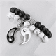 thumbnail image 4 of Pulsera Hecha Amano De Cuentas De Piedra Natural Yin Yang Xtellar blanco, 4 of 4