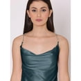thumbnail image 4 of DressBerry Women's Solid Mini Dress Sleeveless High Rise Cowl Neck Fine Lycra Chain Straps Body Fit One Piece, 4 of 7