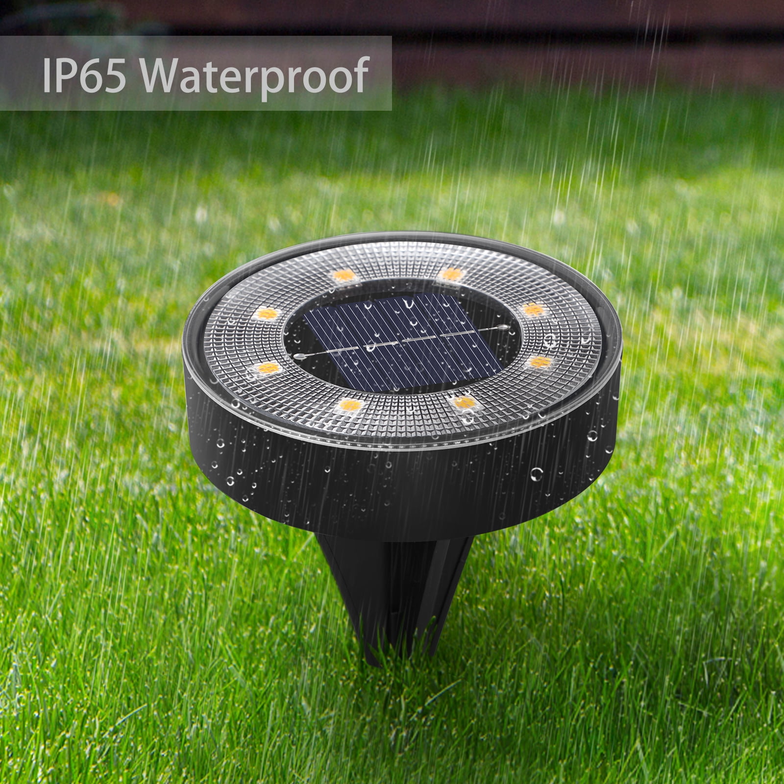 Solar Outdoor Garden Ground Light, Recessed Solar Spotlight for Paths, Decks, Underground Patio, Warm Light, Pack of 8