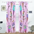 thumbnail image 2 of Coolnut Window Curtain Panels Animal Ice Cream Grommet Top Room Darkening Thermal Insulated Blackout Window Treatment Drapes 2 Panels W55 x L84 In, 2 of 6