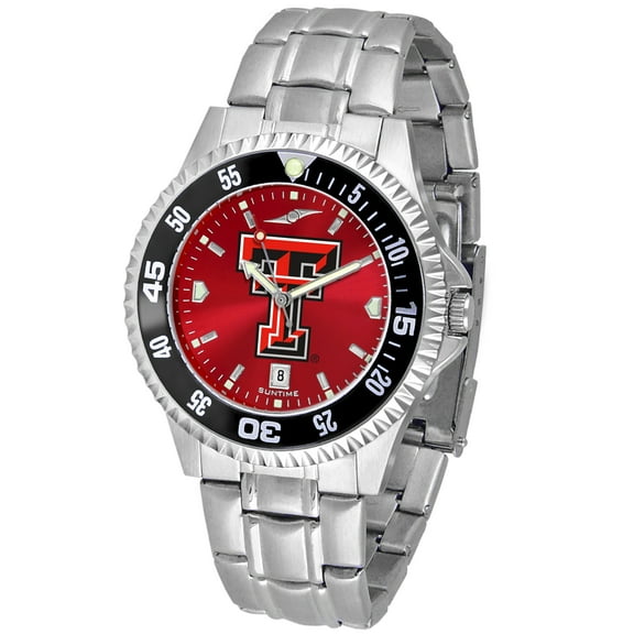 Red Texas Tech Red Raiders Competitor Steel AnoChrome Color Bezel Watch