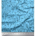 thumbnail image 1 of Soimoi Blue Cotton Cambric Fabric Hoya Kerrii Leaves Print Fabric by the Yard 58 Inch Wide, 1 of 3