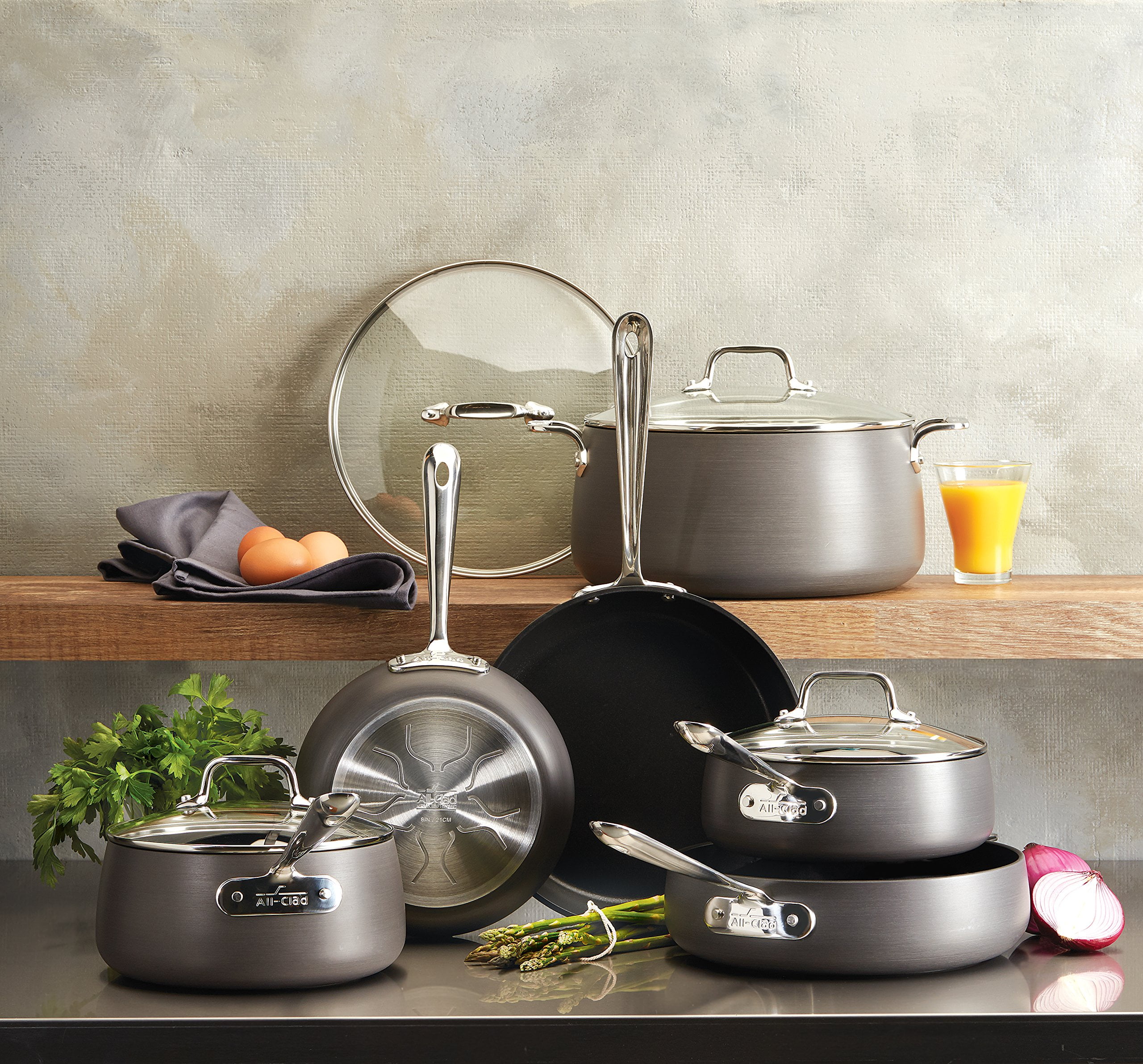 All-Clad B1 Nonstick Hard Anodized Cookware Set - 13 Piece for