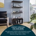 thumbnail image 4 of LeisureMod Brentwood Bookcase with White Stainless Steel Frame Dark Walnut, 4 of 12