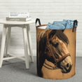 thumbnail image 6 of Vintage Horse Western Retro Foldable Laundry Hamper with Handle Storage Basket for Clothes Toys & Organizing, 6 of 6