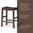 thumbnail image 4 of Open Box Maven Lane Stool, Weathered Brown Wood Finish with Vegan Leather, 4 of 7