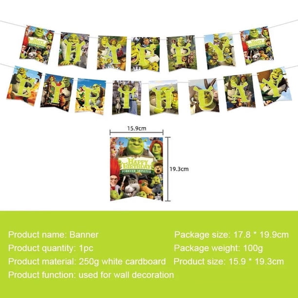 Suministros de fiesta de cumpleaños con tema de princesa dinosaurio príncipe Shrek y monstruo de Disney, vajilla desechable, cartel de globo, regalo para Baby Shower