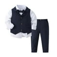 thumbnail image 5 of WOYY Toddler Boys Formal Suit Bow Tie Long Sleeve Dress Shirt Waistcoat Pants 4Pcs Set, Sizes 4-5T, 5 of 8