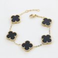 thumbnail image 2 of Four Leaf Clover Bracelet 18K Gold Bracelet for Women Simple Design Style, 2 of 4
