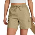 thumbnail image 2 of CheerKidz Women Workwear Shorts Summer Casual Chino Shorts High Waisted Solid Color Shorts Dressy Wide Leg Shorts with Pockets(Khaki,XXL), 2 of 6