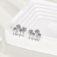 thumbnail image 5 of MYSTICPOEM Mushroom/Rose Cross 925 Sterling Silver Earrings Stud Claw Earrings Cuff Cute Gothic Jewelry for Women Gift…, 5 of 10
