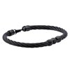 Arista Men's Wire Bangle Bracelet in Black Plated Solid Stainless Steel, 8.5"