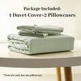 thumbnail image 7 of NEXHOME PRO Duvet Cover Set 100% Washed Cotton 3 Pieces Linen Breathable Soft Durable Duvet Cover Bedding Set with Zipper Closure, King Size Mint Green(Comforter Not Included), 7 of 7