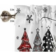 thumbnail image 5 of Christmas Trees Kitchen Curtains and Valances Set, Rod Pocket Curtains Tier Farmhouse Window Curtains 24 Inch Length, Red Black Grey Xmas Pine Winter Snowflake 3 Piece Kitchen Curtains Set, 5 of 6