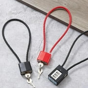 Portable Padlock Waterproof Rustproof with 2 Keys Durable Cable Luggage Locks for Gate Cabinet Storage Case Small Fences Baggage Black