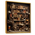 thumbnail image 2 of Designart "Ancient Books Mystery" Fantasy Framed Wall Art - Global Brown Books Living Room Framed Canvas Art, 2 of 6
