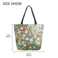 thumbnail image 5 of FORMRS Womens Canvas Tote Bag with Zipper Inner Pocket Shoulder Handbag, Beige Floral Garden, 5 of 7