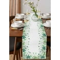 thumbnail image 4 of ERUNPONLY Green Leaf Table Runner - 48 Inch Long Fall Plant Country Vintage Watercolor White Cotton and Linen Blended Dress Scarves Farmhouse Table Runner for Kitchen Dining, Coffee Table, 13"x48", 4 of 8