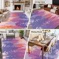 thumbnail image 5 of Forest Silhouette Area Rugs 6'x9', Small Throw Rugs for Kitchen Dining room, Retro Abstract Watercolor Forest Trees Pink Indoor Outdoor Rug Non-Slip Low Pile Carpet Runner Reversible Floor Mats, 5 of 8