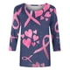 thumbnail image 3 of Camisetas Casuales de las Mujeres Impresas 3/4 Manga Blusa Cuello Redondo Estante de Imitación, Moda Casual Top para las Mujeres, 3 of 5