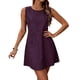 thumbnail image 1 of Vestido de Lino con Bolsillos Mujeres Casual Suelto Cuello Redondo Manga Larga Cambio, Multi-Color Vestido de Verano Transpirable, 1 of 7