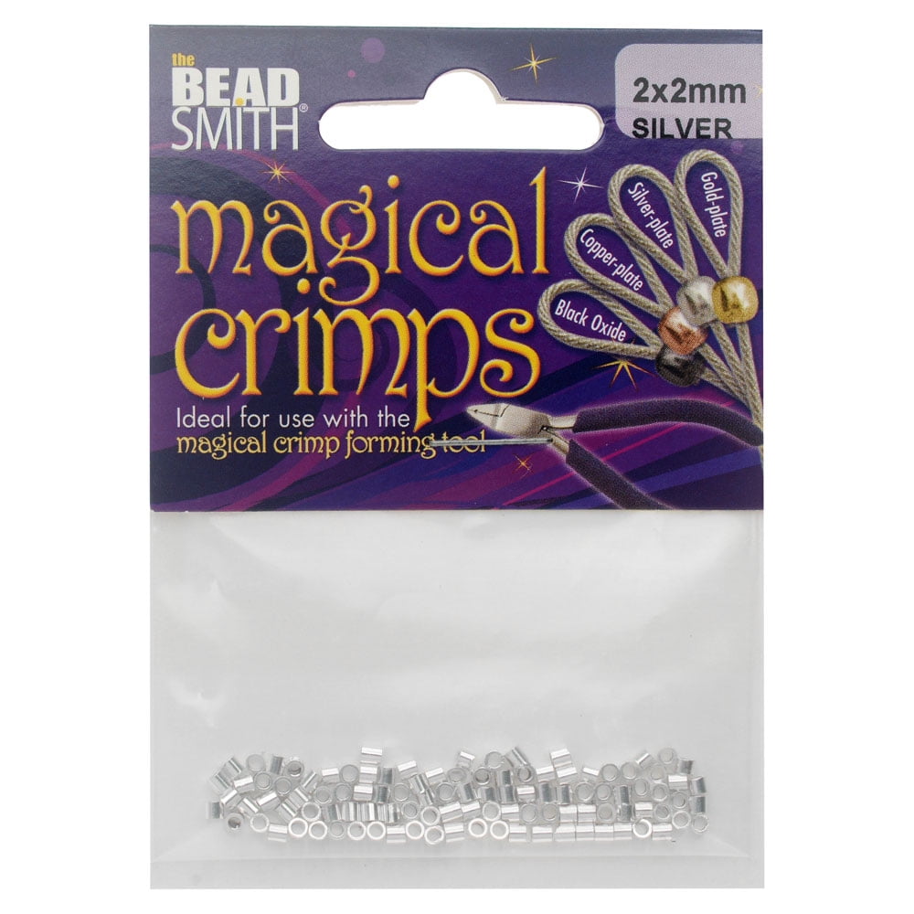 The Beadsmith Magical Crimp Tube Beads, 2x2mm, 100 Pieces, Silver