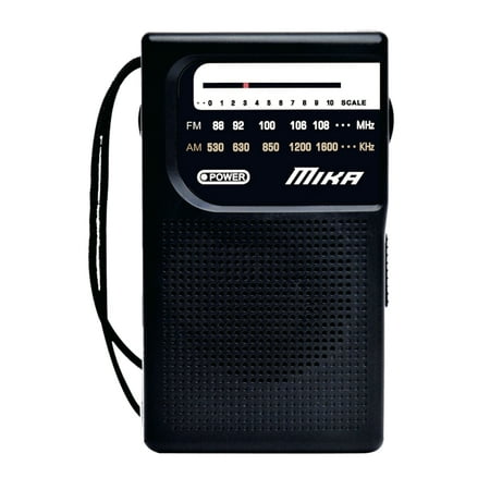 AM FM Radio with Speaker and Earphone Jack, Small Transistor Radio, Battery Operated, Best Mini Radio Antenna Reception for Emergency by MIKA