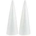 thumbnail image 1 of 2 conos de espuma para árbol de Navidad, accesorios para manualidades infantiles, conos de espuma en forma de cono, hechos a mano, color blanco sólido (38 x 13,5 cm), 1 of 5