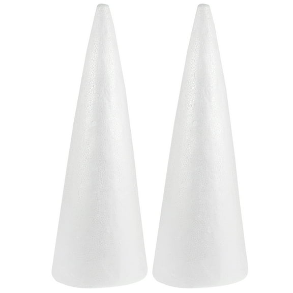 OUNONA White Foam Craft Cones for Decorations, Easy to Use, Safe and Lightweight for Projects