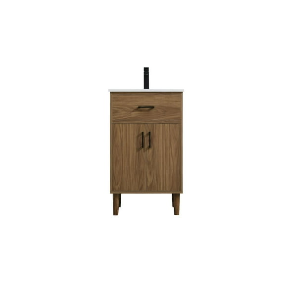 Elegant Kitchen and Bath Chandler 20 Inch Single Bathroom Vanity In Walnut Brown