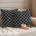 thumbnail image 3 of Pack of 2 Outdoor Pillow Covers 24x24 Inch Waterproof Modern Black Geometric Throw Pillow Covers,Decorative Couch Pillow Shams Protectors Abstract Art Morocco Aesthetic Patio Cushion Pillowcases, 3 of 8