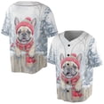 thumbnail image 3 of Playful French Bulldog Welcomes Winter Snowy Day with Cardinal Bird All Over Print 3D Baseball Shirt Dog Lover Gifts Softball Sport - 2017, 3 of 6