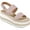 Pink, variant on Womens Gold 2" Platform Double Band Slingback Comfort Gallia Round Toe Wedge Leather Espadrille Shoes 8 M