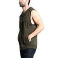 thumbnail image 4 of G-Style USA Men's Lightweight Athletic Casual Sleeveless Eyelet Drawstring Zipper Hoodie SL888 - Olive- 3X-Large, 4 of 7