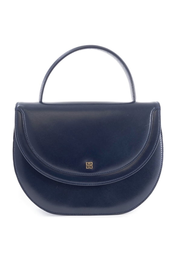 Pre-Owned Givenchy Women's Bag 940-4421-70 Flap Leather Handbag in Navy (Fair)