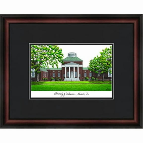 Campus Images DE999A University of Deleware Academic with Cherry Moulding and Black Matted