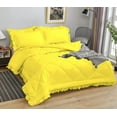 thumbnail image 4 of DNG Creations 1 Piece Ruffle Diamond Comforter All Season 550 GSM Twin/Twin XL Size - 800 Threads Count, 100% Egyptian Cotton Solid Yellow Colour, 4 of 7
