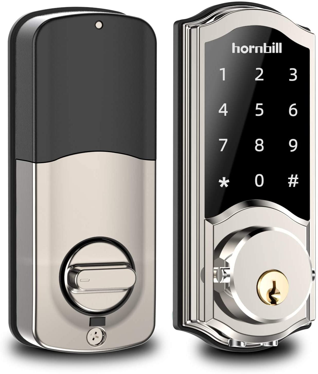 Smart Deadbolt Lock Front Door, Keyless Entry Door Lock with Keypads,  Bluetooth Smart Locks Work with Alexa, Digital Code Lock for Airbnb and 