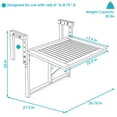 thumbnail image 4 of Sunnydaze 27.5" Meranti Folding Balcony Outdoor Dining Table, 4 of 10