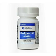 Reliable1 Meclizine HCL 25 mg Antiemetic Tablets, Contains Aspartame 100 Count, 3 Pack