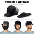 thumbnail image 7 of ASTRAEA 3 in 1 Winter Trapper Hat for Men Women, Windproof Trooper Hunting Russian Fur Hat with Ear Flap Mask, Aviator Ushanka for Cold Weather, Gray, 7 of 7