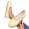 thumbnail image 6 of Yungyresw Flat Shoes For Women Plaid Pattern Comfortable Round Toe Slip On Shoes Everyday Work Fashion Casual Dress Shoes Yellow 36, 6 of 7