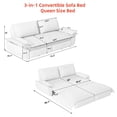 thumbnail image 2 of 73.2" Queen Size Sleeper Sofa Bed, 3-in-1 Modern  Convertible Pull Out Sleeper Sofa with Armrest and Soft Backsupport, Multi-Functional Velvet Loveseat Bed, Blue, 2 of 8