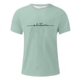 thumbnail image 2 of XIYON Father's Day T Shirts for Men Short Sleeve Round Neck Letter Print Summer Breathable Fashion Tee Top For Casual Daily Wear And Outdoor Activities,Light Green,XXXXXL, 2 of 4