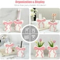 thumbnail image 5 of ABPETE Bow Toothbrush Holder - Cute White Ceramic Bathroom Countertop Organizer with Pink Bow, Personalized Countertop Decor, Stylish Home Accessories, Gift for Women & Girls, 5 of 6